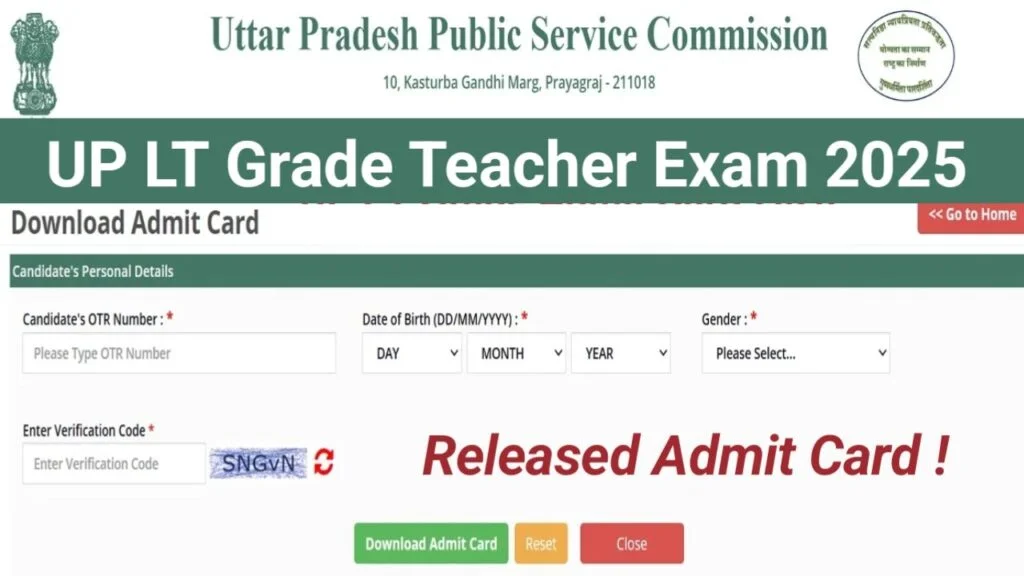 UP LT Grade Admit Card 2025 Out