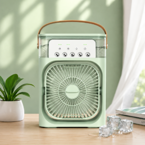 Portable Mini Air Conditioner Fan with Water Tank & Ice Cooling | USB Powered Personal Air Cooler | 3 Speed Cooling Fan for Home & Office